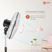 Orient Electric Tornado-II 450mm 450 mm Anti Dust 3 Blade Pedestal Fan - 450mm, Chrome