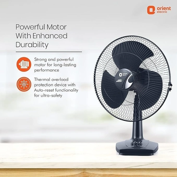 Orient Electric Table-27 Trendz 400mm High Speed Table Fan - 400mm, Electric Blue