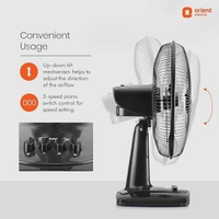 Orient Electric Table-27 Trendz 400mm High Speed Table Fan - 400mm, Slate Grey