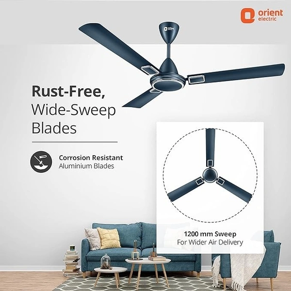 Orient Electric 1200 mm Falcon Deco Ceiling Fan - 1200 mm, Aqua Teal