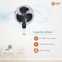 Orient Electric Wall-47 Trendz 400mm High Speed Wall Fan - 400mm, Slate Grey