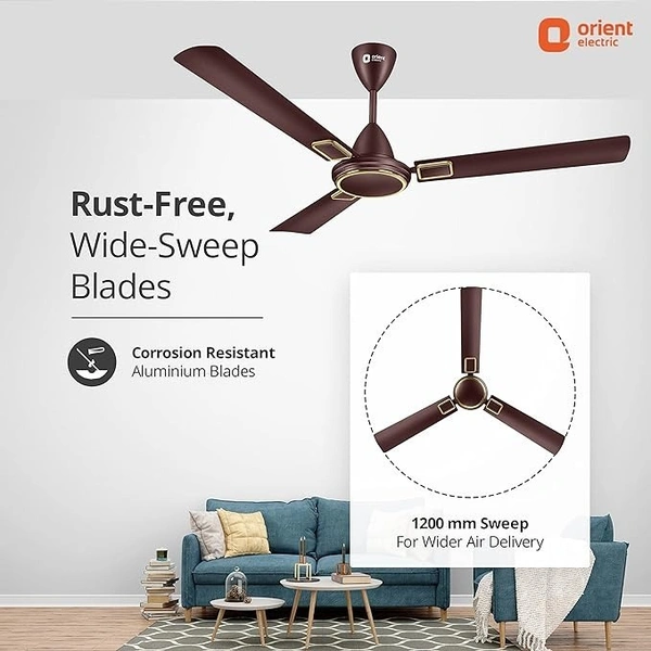 Orient Electric 1200 mm Falcon Deco Ceiling Fan - 1200 mm, brown