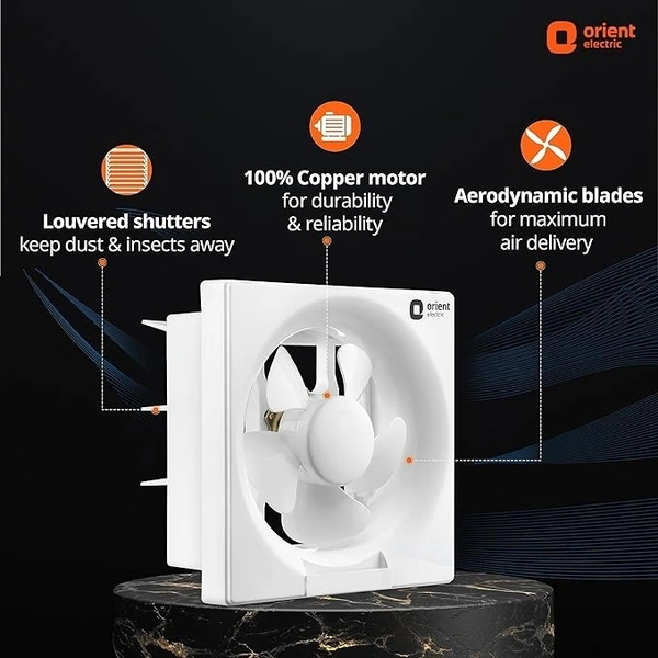 Orient Electric Ventilator Dx 200mm Fan (White) (White) - 250mm, White
