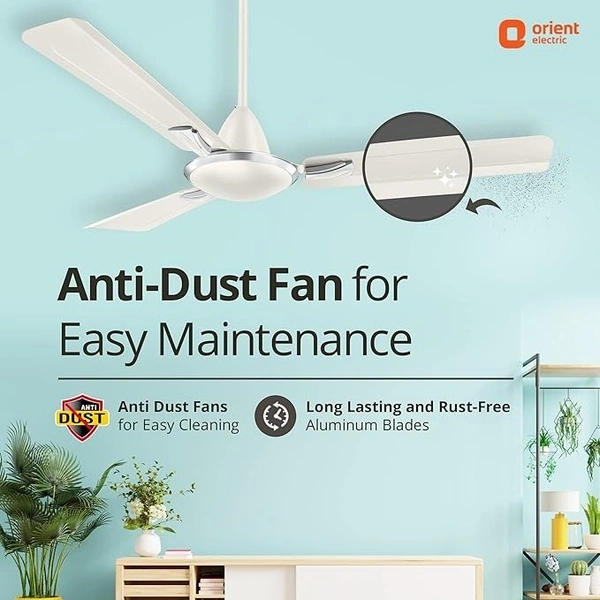 Orient Decorative Gratia Shine HS   1 Star Ceiling Fan - 1200 mm, Pearl Metallic White