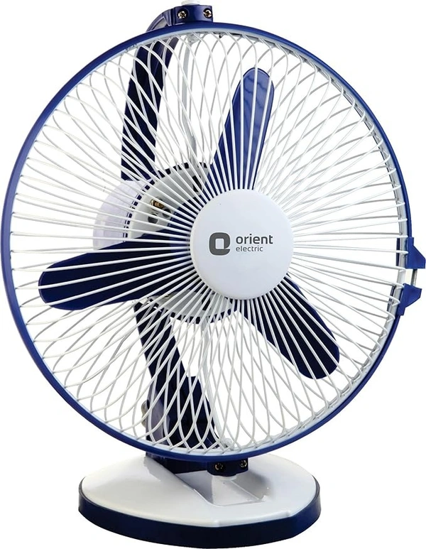 Orient Electric Zippy 225mm 2-in-1 Wall Mount and Table Top Fan (White/Blue) - 225mm, Blue-White