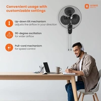 Orient Electric Wall-44 Trendz Fan 400mm - 400mm, Slate Grey