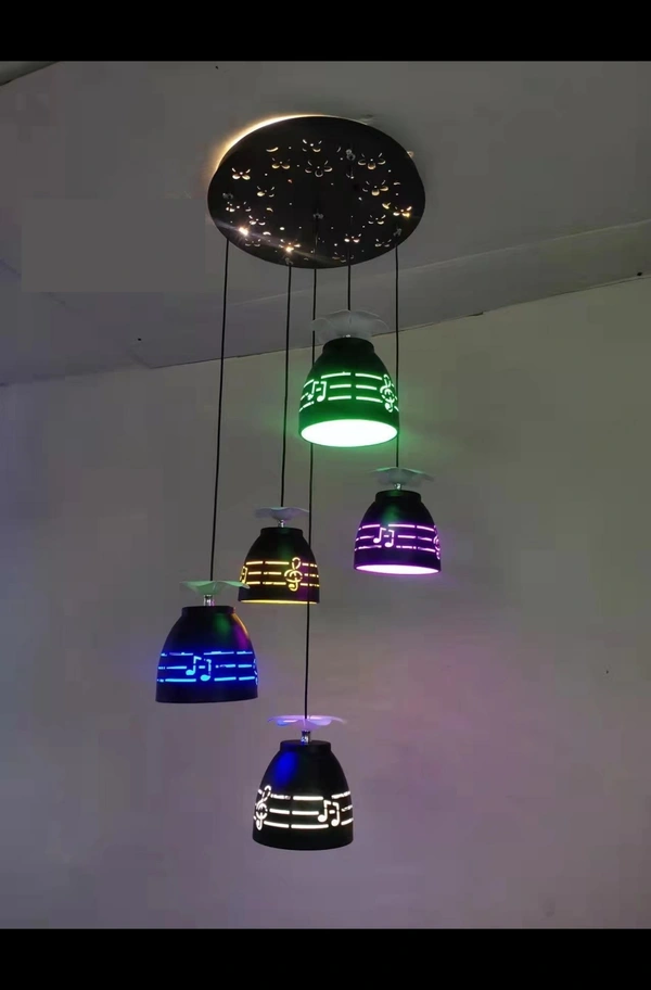  4 lamp led Pendant Light Multicolour Colour Change, Metal