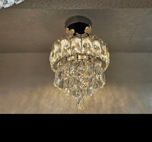 Delamps Round Shape Cristal led Chandelier Multicolour Dezine 7, Metal