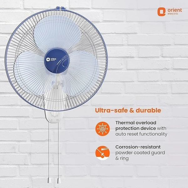 ORIENT Electric Wall Fan 44/400mm  - 400mm, Azure blue white