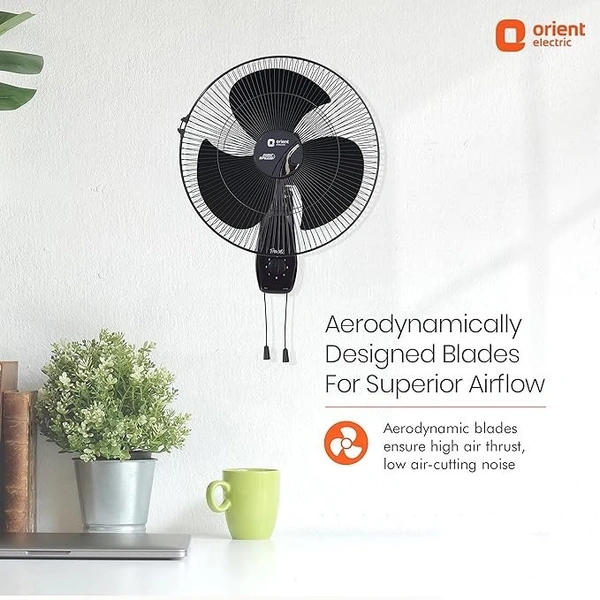 Orient Electric Wall-47 Trendz 400mm High Speed Wall Fan - 400mm, Slate Grey