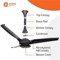 Orient Ceiling Fan Aero Storm 1320mm (Charcoal Grey) - 1320 mm, Charcoal Grey