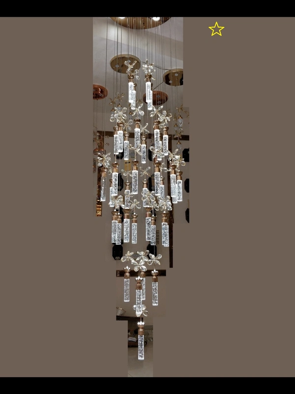 The 28 Crystal Gel Glass Rod Pendant and Height Suspension Chandelier For Home and Hotel  