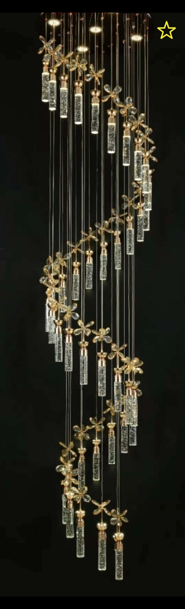  8Feet Raindrop Chandelier Lighting Modern Crystal Ceiling Lighting Fixture - Warm White 8feet
