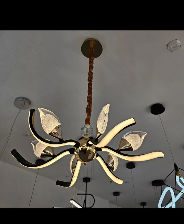Chandelier Contemporary Lustre Black White Iron Dimmable Led Chandelier for Bedroom Living Dinning Room Kitchen Adjustable Nordic Deco Lamp