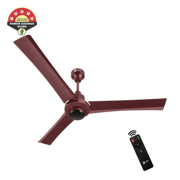 EcoTech Supreme 1200mm Energy Efficient BLDC Ceiling Fan Remote - 1200 mm, Brown
