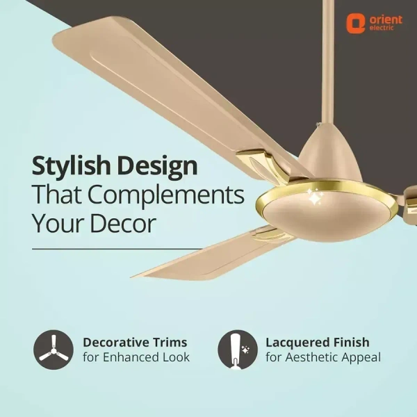 Orient Decorative Gratia Shine HS   1 Star Ceiling Fan - 1200 mm, Topaz Gold