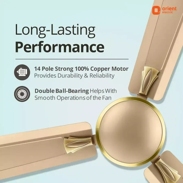 Orient Decorative Gratia Shine HS   1 Star Ceiling Fan - 1200 mm, Topaz Gold