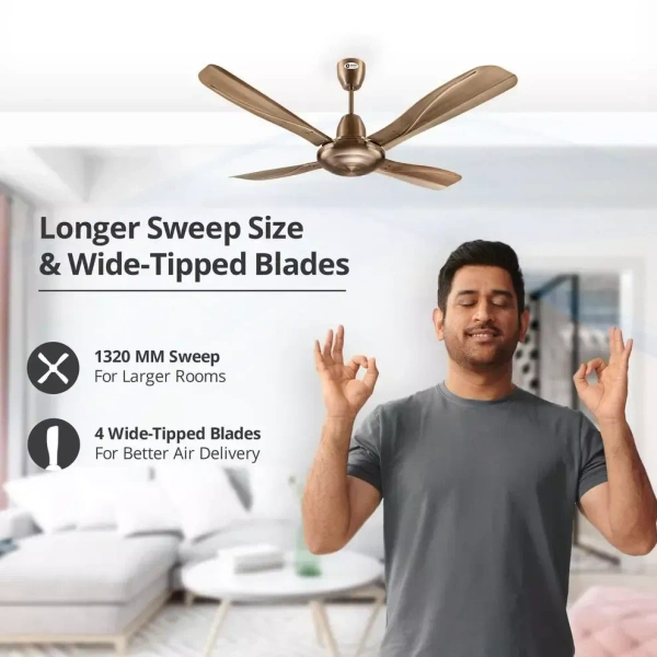 Orient Electric Stallion 1320 mm 4 Blade Ceiling Fan   - 1320 mm, Antique Copper