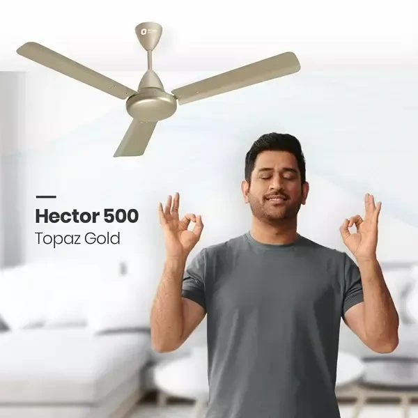 Orient Base BLDC Hector 500 Topaz Gold 900 mm 5 Star Ceiling Fan - 900 mm, Topaz Gold
