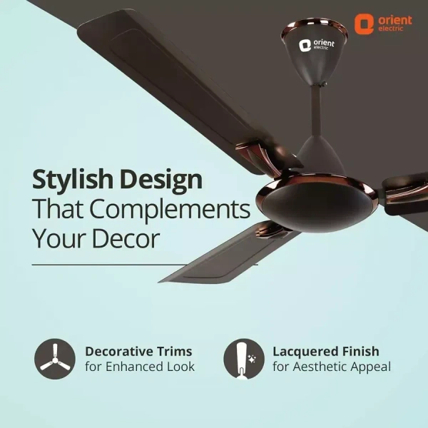 Orient Decorative Gratia Shine HS   1 Star Ceiling Fan - 1200 mm, Metallic Copper