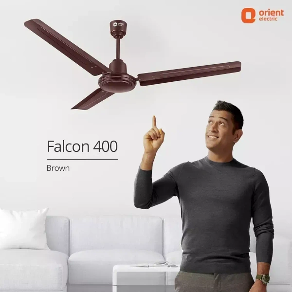 Orient Electric Falcon 400 1200MM High speed Ceiling fan for your home with corrosion free tangential blades - 1200 mm, Matt brown