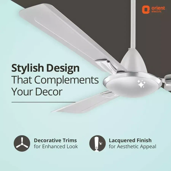 Orient Decorative Gratia Shine HS   1 Star Ceiling Fan - 1200 mm, Silky Silver