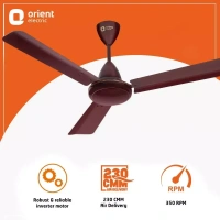 Orient Base BLDC Hector 500 Brown 900 mm 5 Star Ceiling Fan - 900 mm, Brown