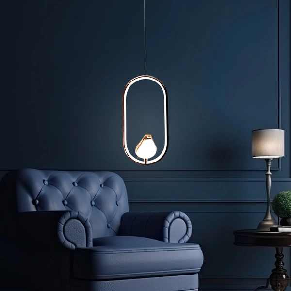 DELAMPS Led 2619/4-Light Bird Gold Hanging Pendant Light