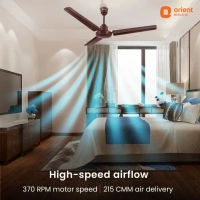 Orient Electric Falcon 400 1200MM High speed Ceiling fan for your home with corrosion free tangential blades - 1200 mm, brown