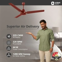 Orient Electric New Breeze 1200mm Decorative ceiling fan | Ribbed Blades and durable copper motor - 1200 mm, Brown