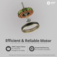 Orient Electric New Breeze  Decorative ceiling fan | Ribbed Blades and durable copper motor - 600 mm, Brown