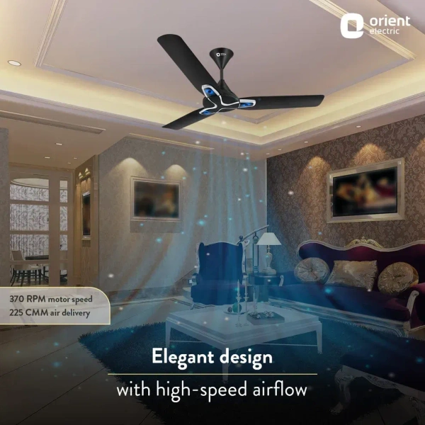 Jazz Art 1200 mm Decorative Ceiling Fan - 1200 mm, Cosmos Black Blue