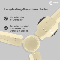 Orient Electric New Breeze  Decorative ceiling fan | Ribbed Blades and durable copper motor - 900mm, Ivory