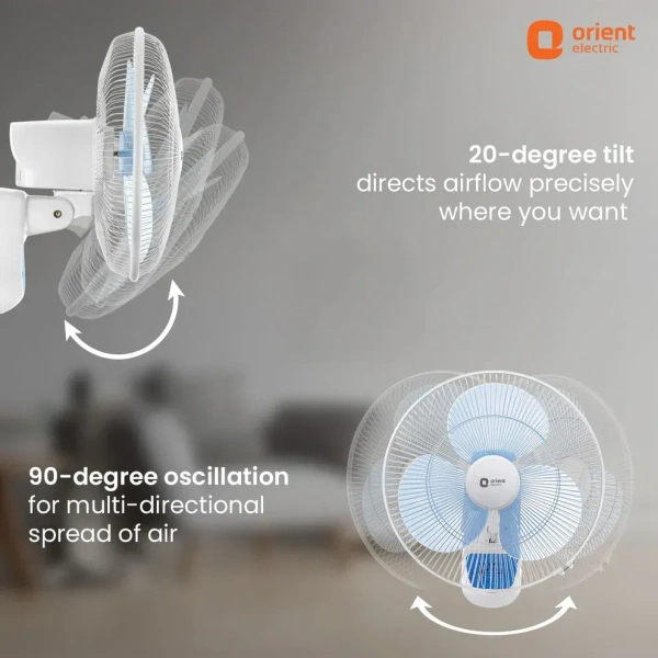 Wall 49 with Remote & Touch Control Panel Wall Fan 400mm Crystal White - 400mm, crystal white
