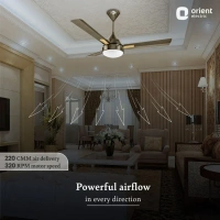 Orient Electric Spectra 1200 mm Remote Controlled 3 Blade Ceiling Fan  (Brushed brass, Pack of 1) - 1200 mm, Brushed brass