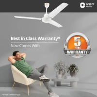 Orient Electric New Breeze Decorative ceiling fan | Ribbed Blades and durable copper motor - 1400 mm, White