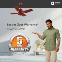 Orient Electric New Breeze  Decorative ceiling fan | Ribbed Blades and durable copper motor - 600 mm, Brown