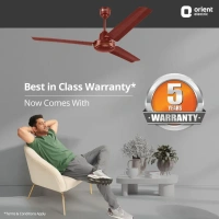 Orient Electric New Breeze Decorative ceiling fan | Ribbed Blades and durable copper motor - 1400 mm, Brown