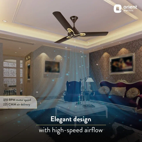 Jazz Art 1200 mm Decorative Ceiling Fan - 1200 mm, Hickory Brown