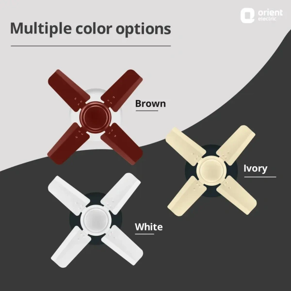 Orient Electric New Breeze  Decorative ceiling fan | Ribbed Blades and durable copper motor - 600 mm, Brown