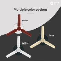 Orient Electric New Breeze Decorative ceiling fan | Ribbed Blades and durable copper motor - 1400 mm, Brown