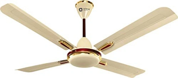 Orient Electric Quadro Ornamental 1200mm | 4 Blade, Premium BEE Star Rated Ceiling Fan  - 1200 mm, Metallic Ivory-Cherry