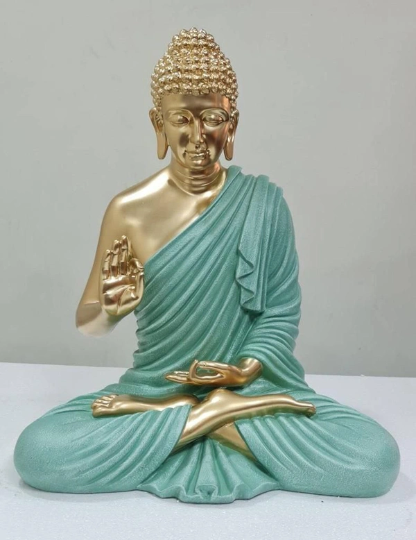 Delamps ARTISTICS Gold Lord Buddha Idol Statue Showpiece for Home Decoration,Office Decor,Garden Decor and Living Room - gold