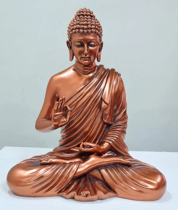 Delamps ARTISTICS Bronze Lord Buddha Idol Statue Showpiece for Home Decoration,Office Decor,Garden Decor and Living Room - bronze