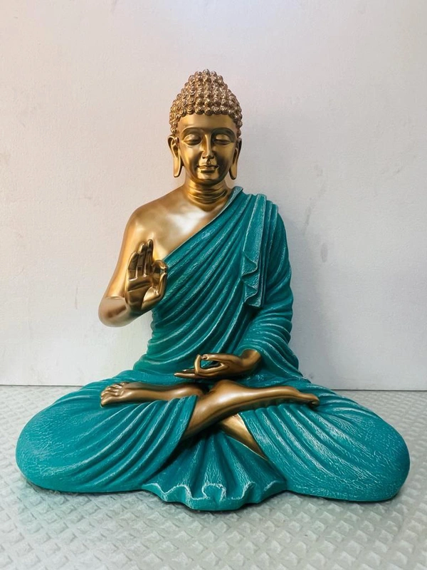 Delamps ARTISTICS  Gold Lord Buddha Idol Statue Showpiece for Home Decoration,Office Decor,Garden Decor and Living Room - gold