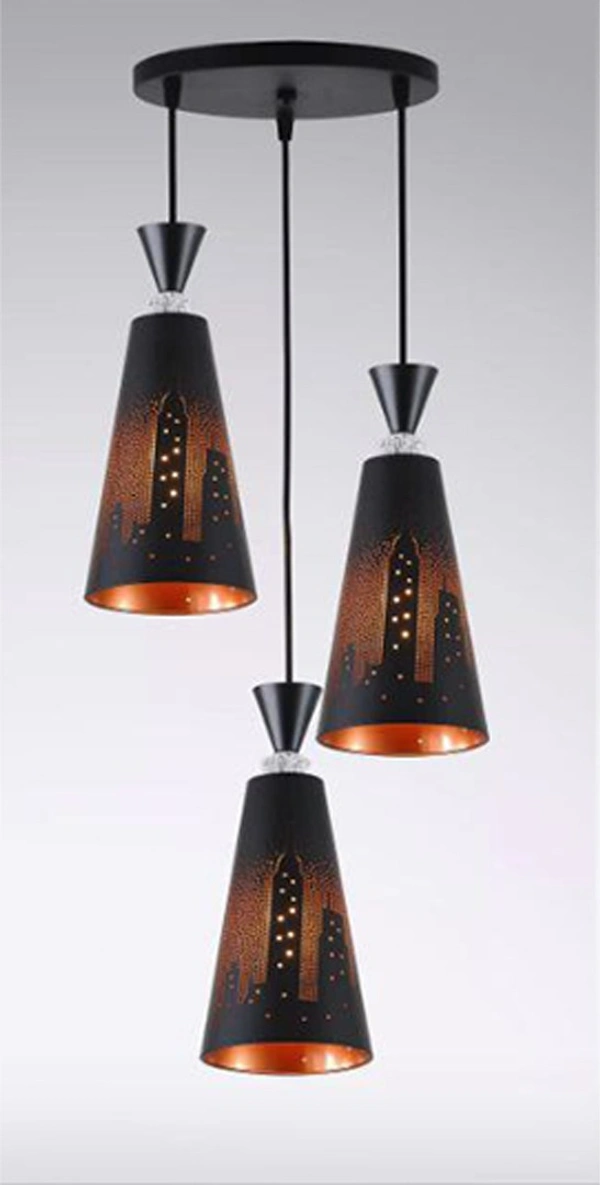 Delamps Iron Con hanging lights - Black