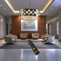 DELAMPS 6900/500 mm golden remote control chandelier for drawing room , hall, hotel , restaurant | color changing  three color (6900/500 RD)