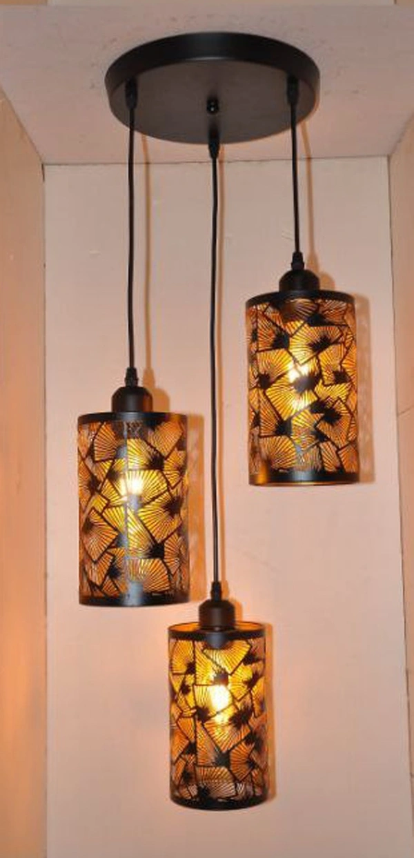 DELAMPS Hanging Lights, Pendant Lamps, Bedroom Hanging Lamps and Living Room Lights  - Black