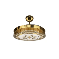 Eleganza Luxury Chandelier Ceiling Fan with Retractable Blades, Mood Lighting & Remote, EZ01 - 1200 mm, gold