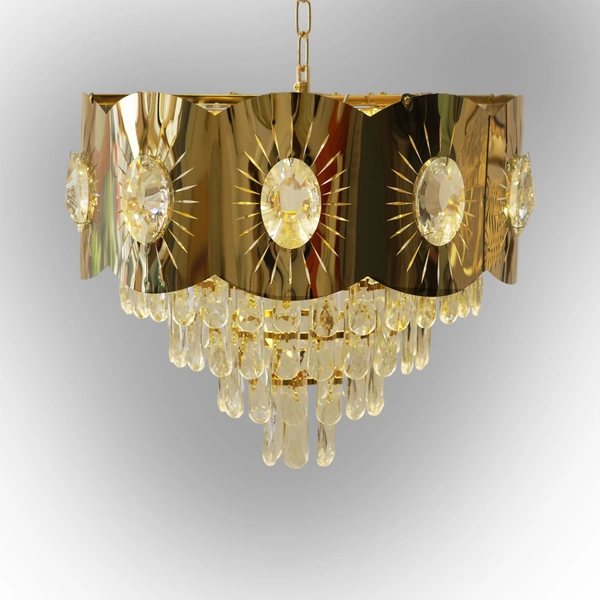 delamps Delamps 500 mm golden remote controller chandelier for drawing room , hall, hotel , restaurant | color changing  three color (6572R/500 RD)
